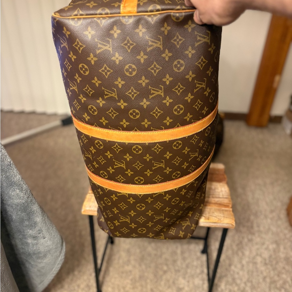 Louis Vuitton Brown Monogram Canvas Keepall 55 Duffel Bag with unbranded strap - Picture 7 of 15